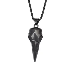 Pendentif Crâne du Corbeau — Noir