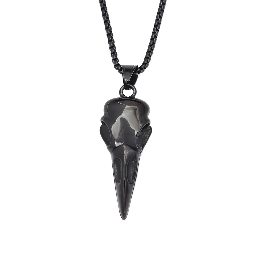 Pendentif Crâne du Corbeau — Noir