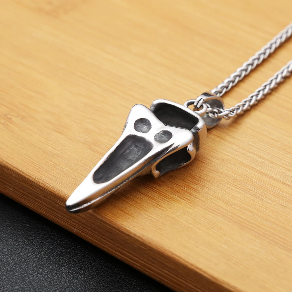 Pendentif Crâne du Corbeau — Acier – Image 3