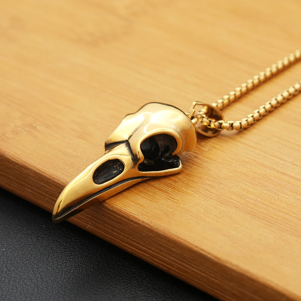 Pendentif Crâne du Corbeau — Or – Image 2