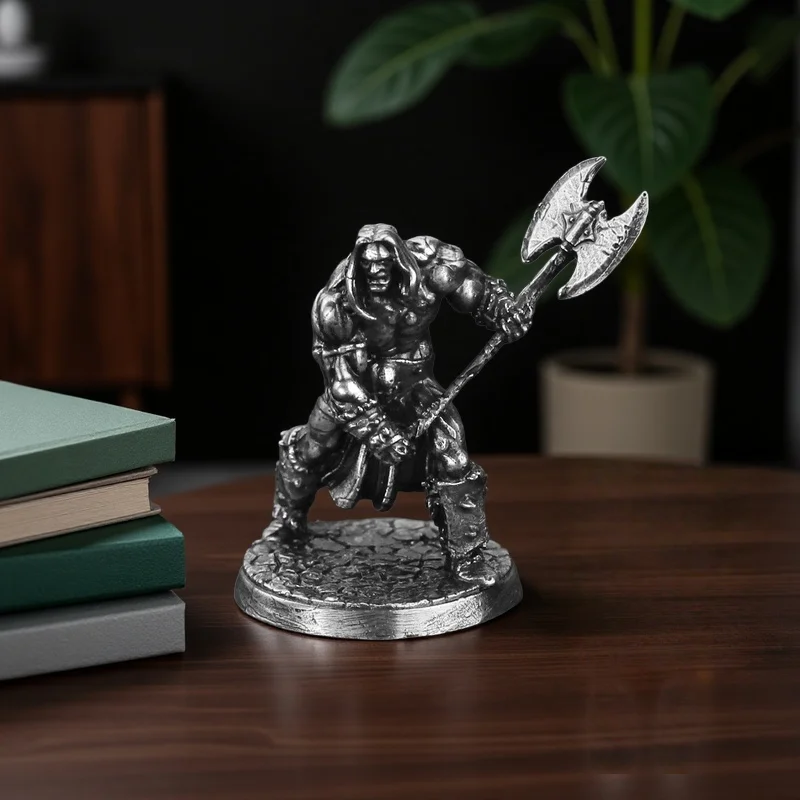 Statuette Chevalier à la Lance - Argent Vieilli – Image 2