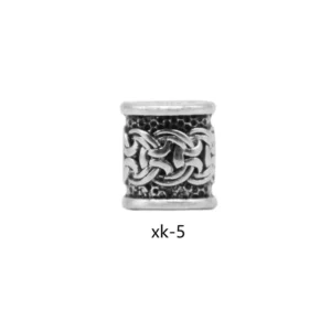 Perle de Barbe Entrelacs XK-5 - Argent Vieilli