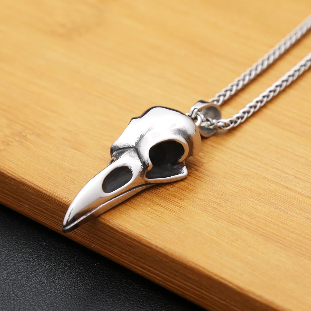Pendentif Crâne du Corbeau — Acier – Image 2