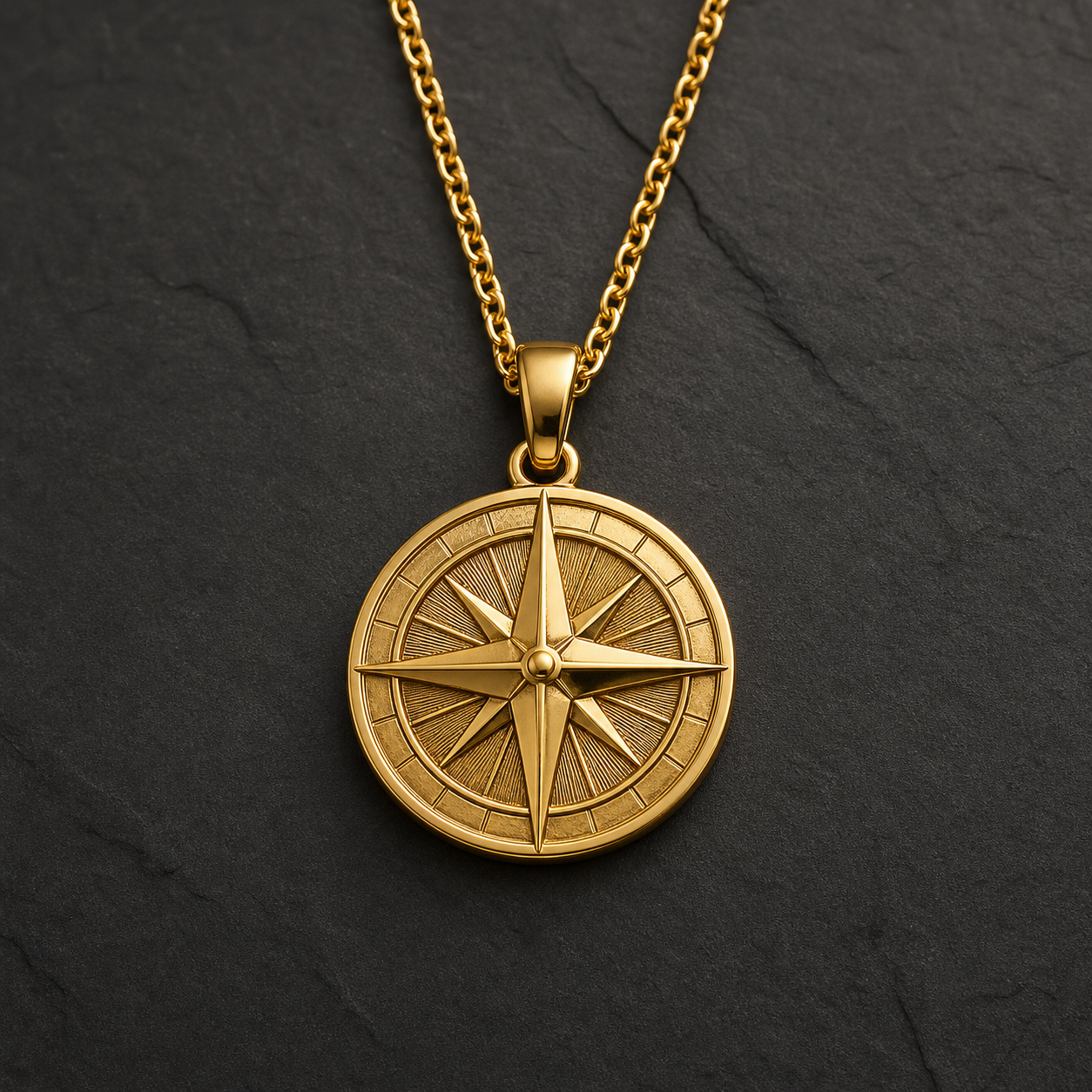 Pendentif Boussole du Nord - Or