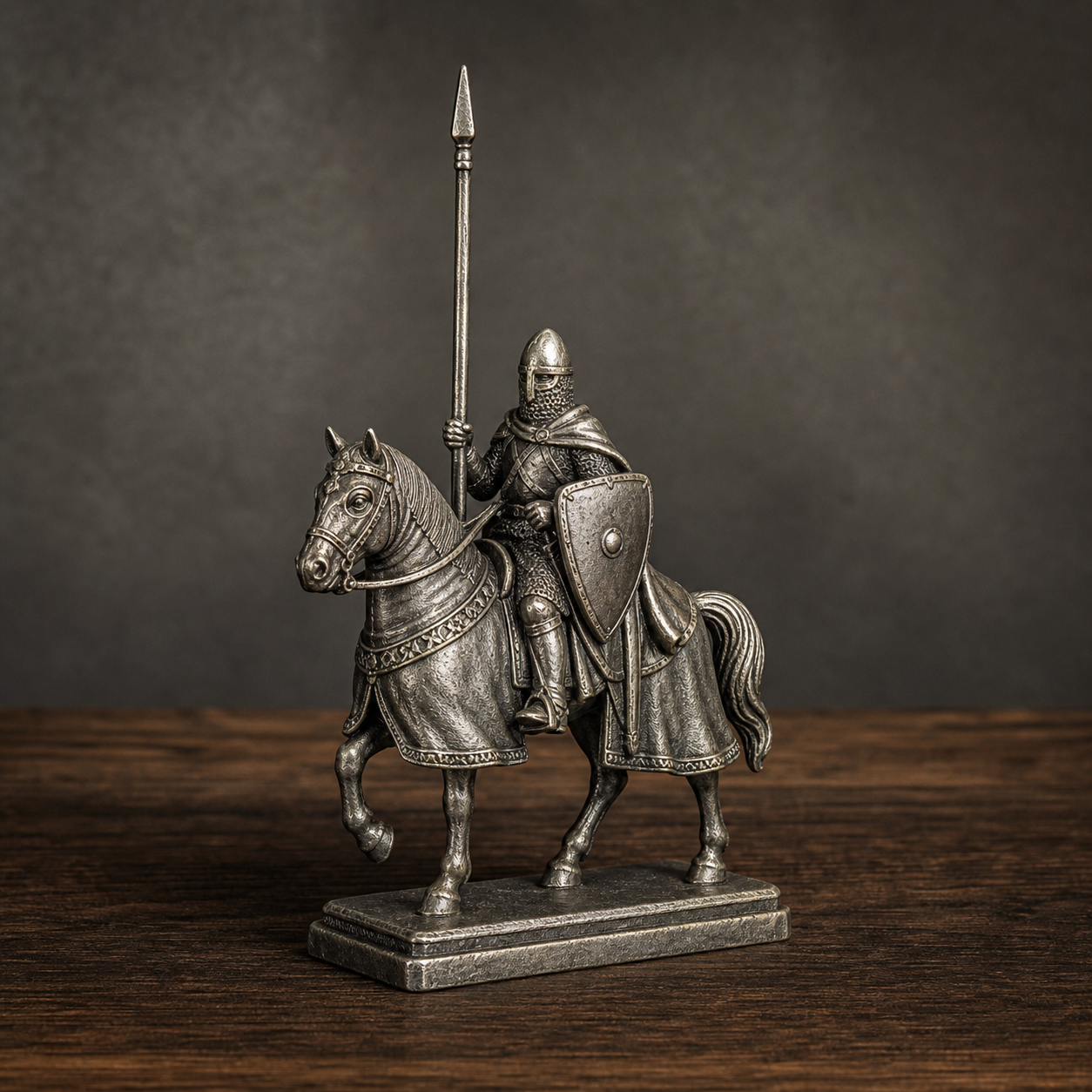 Cavalier à la Lance - Argent Vieilli