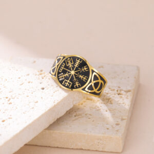 Bague Vegvisir Ajustable Or